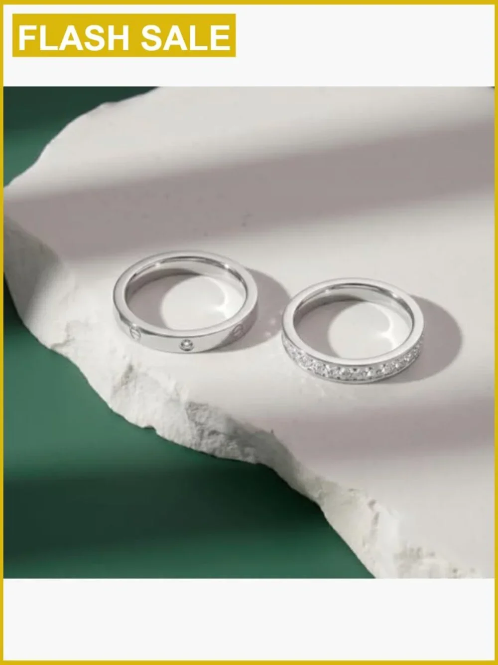 2-Piece Stackable Ring Set - Eternity & Solitaire Band